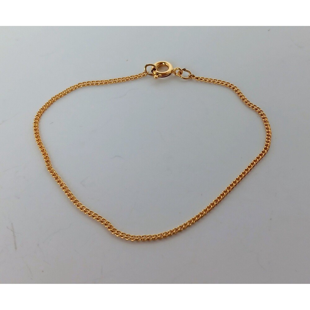 Dainty Gold Tone Bracelet Minimalist Delicate Thin Chain 6.5 in